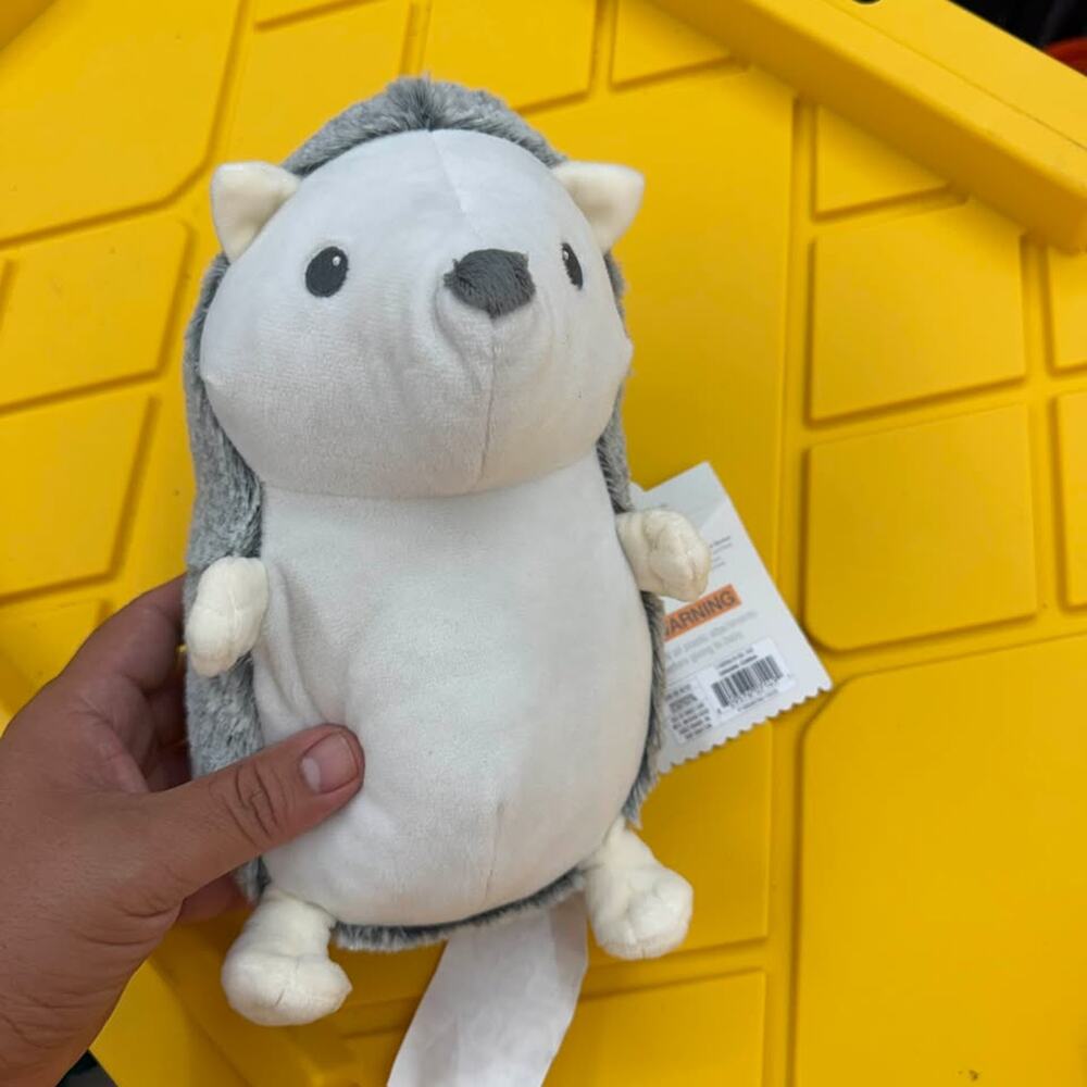 Target Brands Grey and White Hedgehog Plush